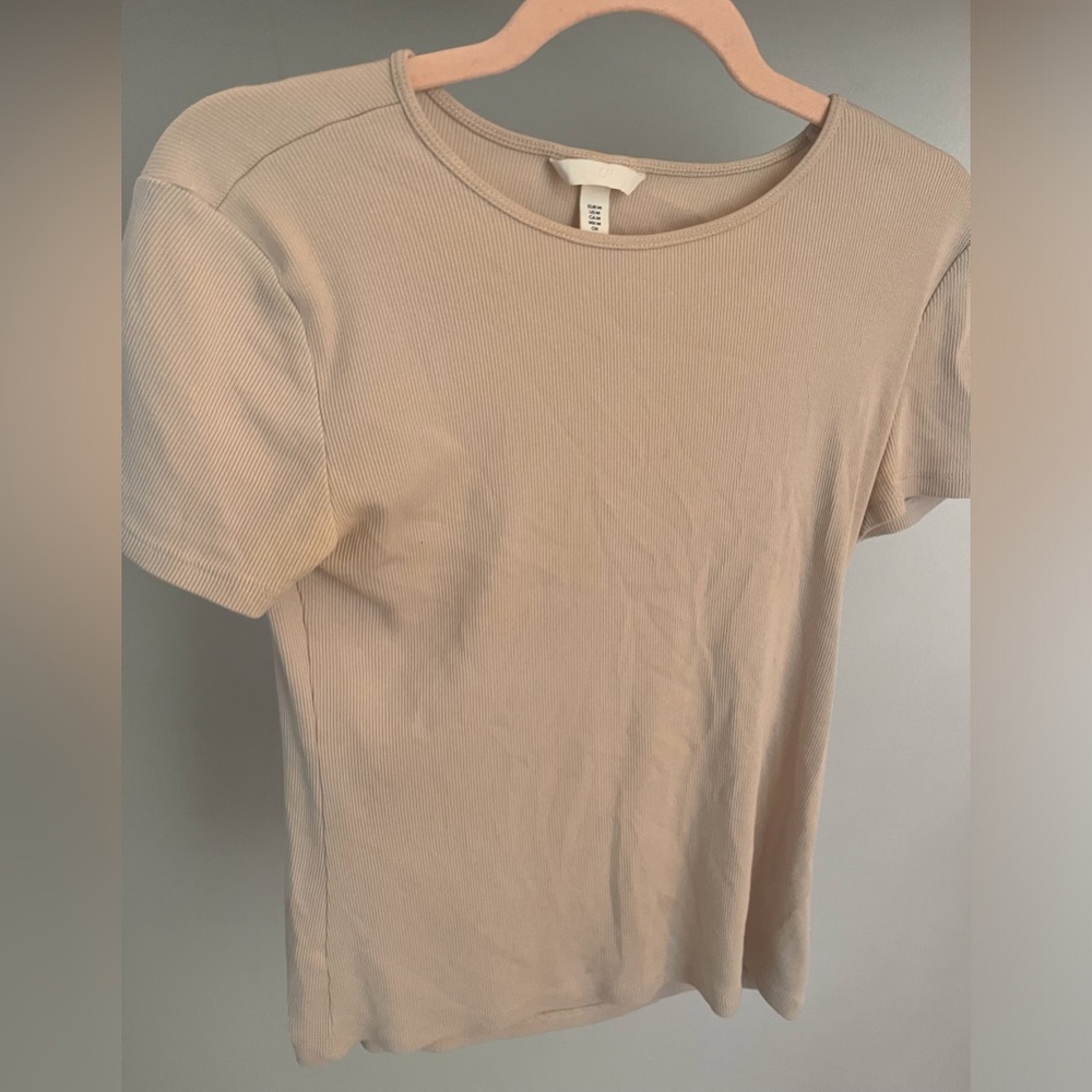 (2 shirts) H&M Ribbed Nude Shirt and Plain